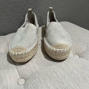 NEW Haven Well Within Suede Espadrille Slip-On’s in Beige-Light Grey, Size 7